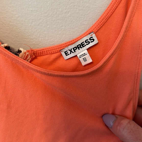 Express orange peplum top. XS - Picture 2 of 4